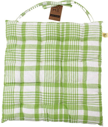 HOME ELEMENTS Podsedák prošívaný 40 × 40, Zelenobílé kostky 1 ks - Podsedák na židli - Hlavní obrázek