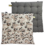 HOME ELEMENTS Podsedák prošívaný 40 × 40, Květy 1 ks - Pillow Seat
