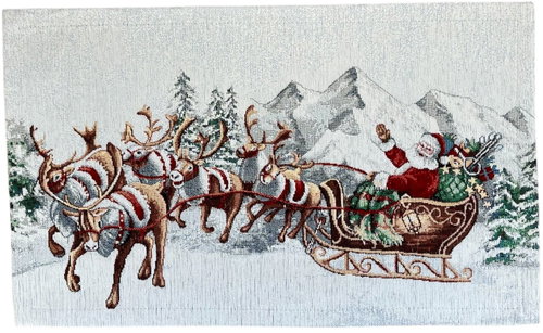 Home of Christmas Tapestry Christmas placemat with motif 33 × 53 cm, Santa on a sleigh - Placemat - Main image