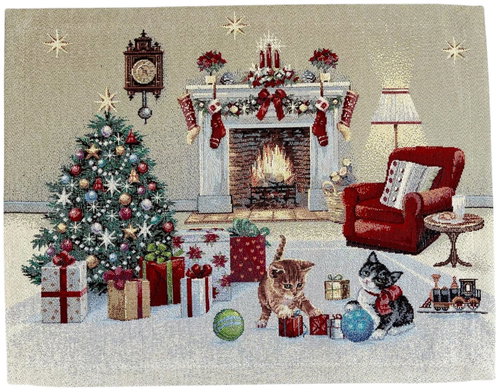 Home of Christmas Christmas placemat with motif 40 × 50 cm, Unwrapping gifts - Placemat - Main image