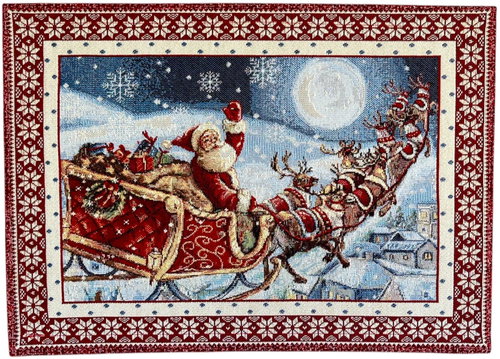 Home of Christmas Christmas placemat with motif 35 × 45 cm, Santa on a sleigh - Placemat - Main image