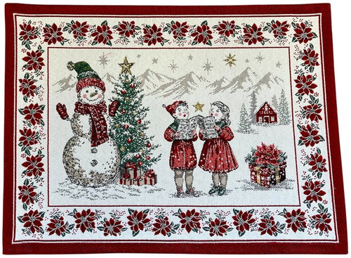 Home of Christmas Christmas jacquard placemat 35 × 45 cm, Carolers - Placemat - Main image