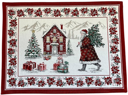 Home of Christmas Christmas jacquard placemat 35 × 45 cm, Santa with tree - Placemat - Main image