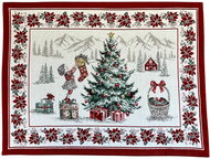 Home of Christmas Christmas jacquard placemat 35 × 45 cm, Decorating the tree - Placemat