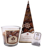 HOME ELEMENTS Vánoční set sada čajů, svíčka 120 g, Perníčky - Gift Set