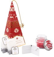 HOME ELEMENTS Vánoční set svíčka 28 g, šedý, zelený čaj s jahodami, motiv sob a svetr - Gift Set