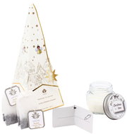 HOME ELEMENTS Vánoční set svíčka 28 g, čaj vzelený s citrónem a broskví, andělíčci - Gift Set