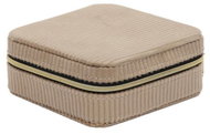 Home Styling Collection Jewellery box, corduroy 12 × 12 × 5 cm, beige - Jewellery Box