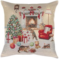 Home of Christmas Unwrapping presents 45 × 45 cm - Pillowcase