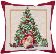 Home of Christmas Puppy by the tree 45 × 45 cm - Pillowcase