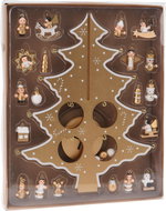 Home Styling Collection, Skládací vánoční stromek s ozdobnými prvky, dřevěná ozdoba, 26 cm, hnědý - Vánoční stromek