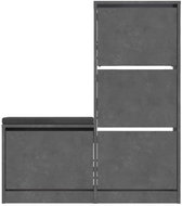Houseland Shoe rack with bench Dude retro grey - Shoe Rack