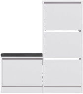 Houseland Shoe rack with bench Dude white - Shoe Rack