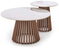 Halmar Konferenční stolek Carina, mramor / ořech - Coffee Table