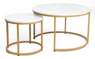 Signal Meble Konferenční stolek Dion, set 2, bílý mramor / zlatý - Coffee Table