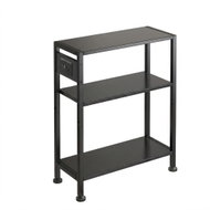 Houseland Qler Odkládací stolek s nabíjecí stanicí a USB černý - Side Table