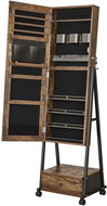 Houseland Henrieta jewellery cabinet with mirror brown - Jewellery Box