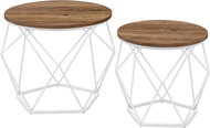 Songmics Set of 2 Storage Tables Vasagle Elezi, brown / white - Side Table