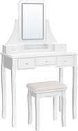 Houseland Vasagle Avitas LED lighting, with stool, white - Dressing Table