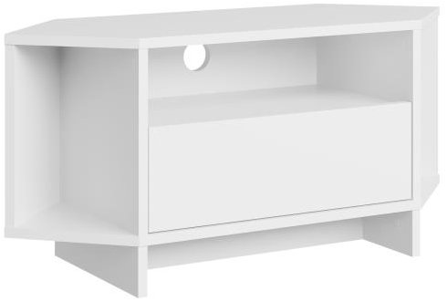 Houseland Viva TV corner table, white - TV Table - Main image