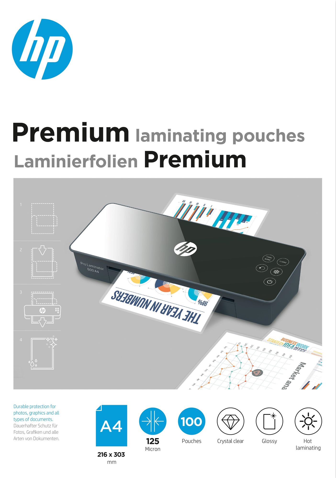 HP Premium A4 125 Micron - 100db