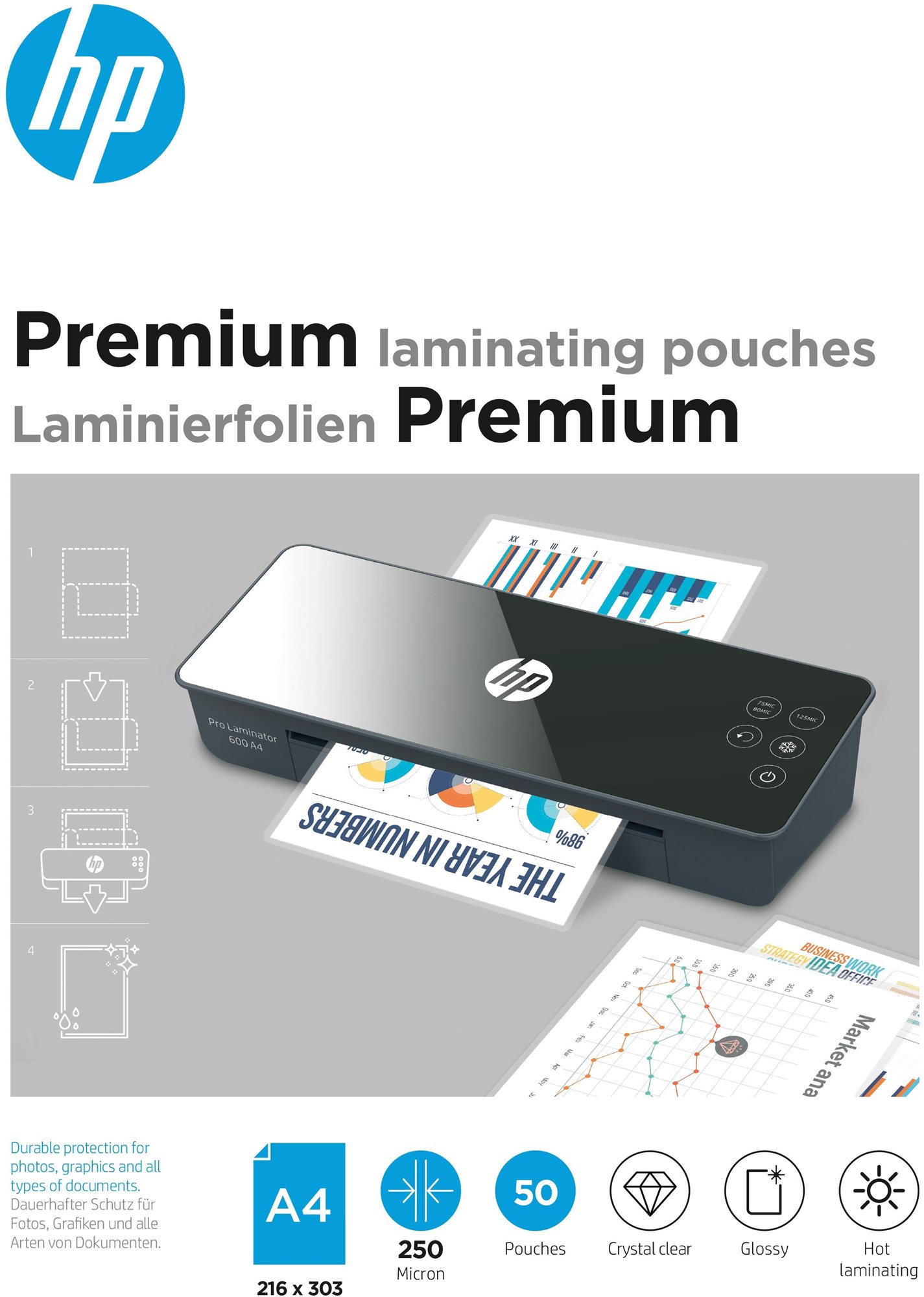 HP Premium A4 250 Micron - 50db