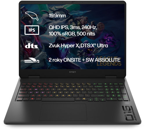 OMEN Slim 16-an0074nc Shadow Black Hlavný obrázok OMEN Slim 16-an0074nc Shadow Black - Herný notebook - Hlavný obrázok
