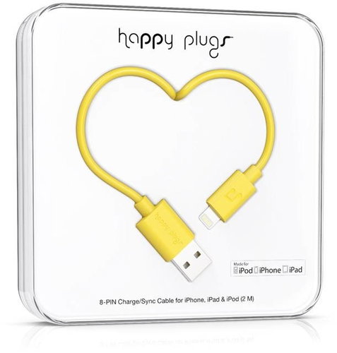 Happy Plugs Lightning Yellow - Data Cable - Main image