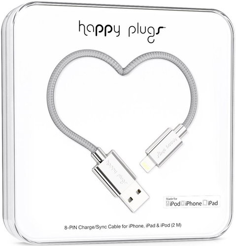 Happy Plugs Lightning Silver 2m - Datový kabel - Hlavní obrázek