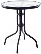 Happy Green Metal Table with Glass Plate 60cm, Black - Garden Table