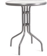 Happy Green Metal Table with Glass Plate 60cm, Silver - Zahradní stůl