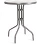 Happy Green Metal Table with Glass Plate 60cm, Silver - Garden Table