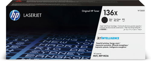 HP 136X BLACK ORIGINAL LASERJET TONER CARTRIDGE - Printer Toner - Main image