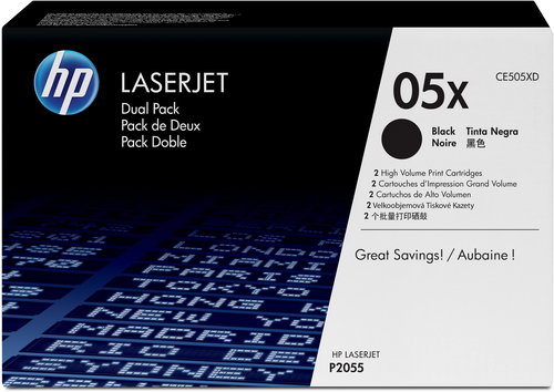 HP CE505XD HP TONER CARTRIDGE 05X BLACK HP 05X DUAL PACK - Printer Toner - Main image