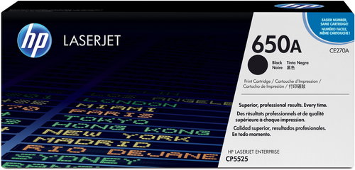 HP CE270A HP TONER CARTRIDGE 650A BLACK HP 650A - Printer Toner - Main image