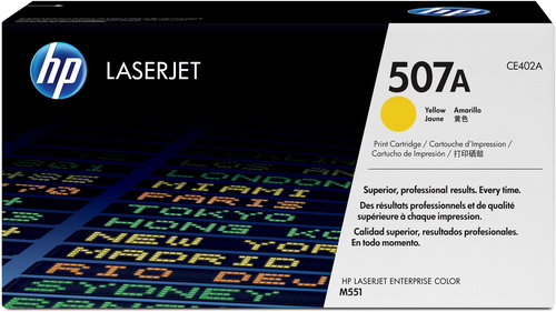HP CE402A HP TONER CARTRIDGE 507A YELLOW HP 507A Main image HP CE402A HP TONER CARTRIDGE 507A YELLOW HP 507A - Printer Toner - Main image