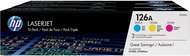 HP TONER CARTRIDGE 126A C/Y/M TRIPLE PACK - Printer Toner