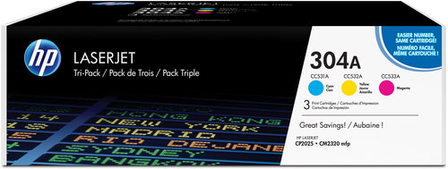 HP TONER CARTRIDGE 304A C/Y/M TRIPLE PACK - Printer Toner - Main image