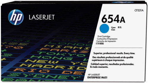 HP TONER CARTRIDGE 654A CYAN Main image HP TONER CARTRIDGE 654A CYAN - Printer Toner - Main image