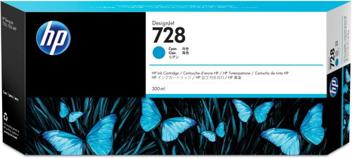 HP INK CARTRIDGE NO 728 300ML CYAN - Cartridge - Main image
