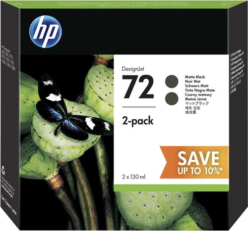 HP INK CARTRIDGE NO 72 BLACK 130ML DUAL PACK - Cartridge - Main image