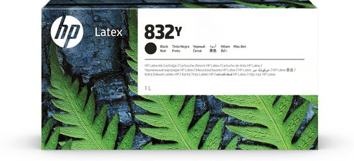 HP 832Y 1L BLACK LATEX INK CARTRIDGE - Cartridge - Main image