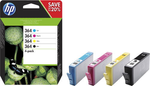 HP INK CARTRIDGE NO 364 B/C/M/Y COMBO 4-PACK - Cartridge - Main image