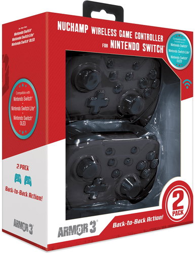 Armor3 NuChamp Wireless Controller Pack for Nintendo Switch (2in1) (Matte Black, Black) - Gamepad - Fő fotó