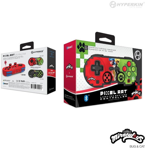 Hyperkin Pixel Art Miraculous Bluetooth Controller for Nintendo Switch/PC/Mac/Android (Bug & Cat) - Gamepad - Fő fotó