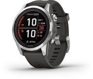 Garmin Fenix 7S Pro Solar - ezüst, grafitszürke szilikon szíjjal - Okosóra