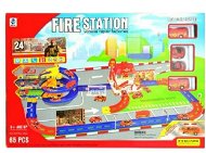 Feuerwache mit Schienen - Spielzeug-Garage