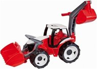 Lena Traktor mit Baggerschaufel und Tieflader rot - Auto