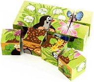 Dino drevené kocky kubus - Krtko a vtáčik - Obrázkové kocky