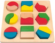 Fa tányér geometriai formákkal - Készségfejlesztő játék